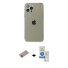 MARSİLYAN™- iPhone 12 Pro Max Kılıf Ahenk Doku - Şeffaf Royal Nano Ekran Koruyucu + Shine Kamera Lens Koruma Cam - SABE
