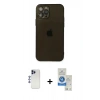 MARSİLYAN™- iPhone 12 Pro Max Kılıf Ahenk Doku - Şeffaf Royal Nano Ekran Koruyucu + Shine Kamera Lens - LT