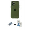 MARSİLYAN™- iPhone 12 Pro Max Kılıf Ahenk Doku - Şeffaf Royal Nano Ekran Koruyucu + Shine Kamera Lens Koruma Cam - SH