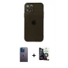 MARSİLYAN™- iPhone 12 Pro Max Kılıf Ahenk Doku - Şeffaf Temperli Cam Ekran Koruyucu + Neon Fosforlu Kamera Lens - MI