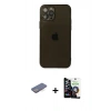 MARSİLYAN™- iPhone 12 Pro Max Kılıf Ahenk Doku - Şeffaf Temperli Cam Ekran Koruyucu + Renkli Kamera Lens Koruma Cam - MI