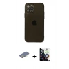 MARSİLYAN™- iPhone 12 Pro Max Kılıf Ahenk Doku - Şeffaf Temperli Cam Ekran Koruyucu + Renkli Kamera Lens Koruma Cam - SI