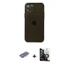 MARSİLYAN™- iPhone 12 Pro Max Kılıf Ahenk Doku - Şeffaf Temperli Cam Ekran Koruyucu + Renkli Kamera Lens Koruma Cam - TU