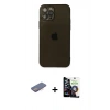 MARSİLYAN™- iPhone 12 Pro Max Kılıf Ahenk Doku - Şeffaf Temperli Cam Ekran Koruyucu + Renkli Kamera Lens Koruma Cam - PE