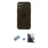 MARSİLYAN™- iPhone 12 Pro Max Kılıf Ahenk Doku - Şeffaf Temperli Cam Ekran Koruyucu + Shine Kamera Lens Koruma Cam - PE