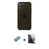 MARSİLYAN™- iPhone 12 Pro Max Kılıf Ahenk Doku - Şeffaf Temperli Cam Ekran Koruyucu + Shine Kamera Lens Koruma Cam - GI
