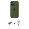 MARSİLYAN™- iPhone 12 Pro Max Kılıf Ahenk Doku - Şeffaf Uv Polymer Nano Ekran Koruyucu + Shine Kamera Lens Koruma Cam - GD