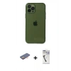 MARSİLYAN™- iPhone 12 Pro Max Kılıf Ahenk Doku - Şeffaf Uv Polymer Nano Ekran Koruyucu + Renkli Kamera Lens Koruma Cam - TU