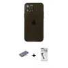 MARSİLYAN™- iPhone 12 Pro Max Kılıf Ahenk Doku - Şeffaf Uv Polymer Nano Ekran Koruyucu + Renkli Kamera Lens Koruma Cam - TU