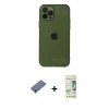 MARSİLYAN™- iPhone 12 Pro Max Kılıf Ahenk Doku - Siyah 20D Premium Cam Ekran Koruyucu + Metal Kamera Lens Koruma Cam - GD