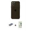 MARSİLYAN™- iPhone 12 Pro Max Kılıf Ahenk Doku - Siyah 20D Premium Cam Ekran Koruyucu + Renkli Kamera Lens Koruma Cam - SI