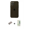 MARSİLYAN™- iPhone 12 Pro Max Kılıf Ahenk Doku - Siyah 20D Premium Cam Ekran Koruyucu + Shine Kamera Lens Koruma Cam - SABE