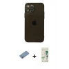 MARSİLYAN™- iPhone 12 Pro Max Kılıf Ahenk Doku - Siyah 20D Premium Cam Ekran Koruyucu + Shine Kamera Lens Koruma Cam - GS