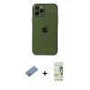 MARSİLYAN™- iPhone 12 Pro Max Kılıf Ahenk Doku - Siyah 20D Premium Cam Ekran Koruyucu + Shine Kamera Lens Koruma Cam - GI