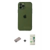 MARSİLYAN™- iPhone 12 Pro Max Kılıf Ahenk Doku - Siyah 20D Premium Cam Ekran Koruyucu + Shine Kamera Lens Koruma Cam - SABE