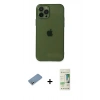 MARSİLYAN™- iPhone 12 Pro Max Kılıf Ahenk Doku - Siyah 20D Premium Cam Ekran Koruyucu + Shine Kamera Lens Koruma Cam - GS