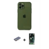 MARSİLYAN™- iPhone 12 Pro Max Kılıf Ahenk Doku - Siyah 360 Mat Full Body Arka Koruyucu + Renkli Kamera Lens Koruma Cam - SI