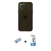 MARSİLYAN™- iPhone 12 Pro Max Kılıf Ahenk Doku - Siyah 5D Eko Cam Ekran Koruyucu + Shine Kamera Lens Koruma Cam - MI