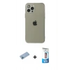 MARSİLYAN™- iPhone 12 Pro Max Kılıf Ahenk Doku - Siyah 5D Eko Cam Ekran Koruyucu + Shine Kamera Lens Koruma Cam - MI