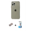 MARSİLYAN™- iPhone 12 Pro Max Kılıf Ahenk Doku - Siyah 5D Eko Cam Ekran Koruyucu + Shine Kamera Lens Koruma Cam - SABE