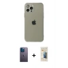 MARSİLYAN™- iPhone 12 Pro Max Kılıf Ahenk Doku - Siyah 6D Mat Seramik Hayalet Nano Ekran Koruyucu + Neon Fosforlu Kamera Lens - MI