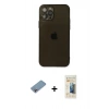 MARSİLYAN™- iPhone 12 Pro Max Kılıf Ahenk Doku - Siyah 6D Mat Seramik Hayalet Nano Ekran Koruyucu + Shine Kamera Lens Koruma Cam - GI