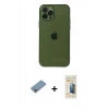 MARSİLYAN™- iPhone 12 Pro Max Kılıf Ahenk Doku - Siyah 6D Mat Seramik Hayalet Nano Ekran Koruyucu + Shine Kamera Lens Koruma Cam - GI
