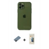 MARSİLYAN™- iPhone 12 Pro Max Kılıf Ahenk Doku - Siyah 6D Mat Seramik Hayalet Nano Ekran Koruyucu + Shine Kamera Lens Koruma Cam - SH