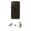 MARSİLYAN™- iPhone 12 Pro Max Kılıf Ahenk Doku - Siyah 6D Mat Seramik Hayalet Nano Ekran Koruyucu + Shine Kamera Lens Koruma Cam - SABE