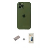MARSİLYAN™- iPhone 12 Pro Max Kılıf Ahenk Doku - Siyah 6D Mat Seramik Hayalet Nano Ekran Koruyucu + Shine Kamera Lens Koruma Cam - SABE