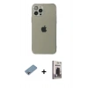 MARSİLYAN™- iPhone 12 Pro Max Kılıf Ahenk Doku - Siyah Bilvis Hayalet Cam Ekran Koruyucu + Shine Kamera Lens Koruma Cam - GI