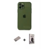 MARSİLYAN™- iPhone 12 Pro Max Kılıf Ahenk Doku - Siyah Bilvis Hayalet Cam Ekran Koruyucu + Shine Kamera Lens Koruma Cam - SABE