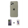 MARSİLYAN™- iPhone 12 Pro Max Kılıf Ahenk Doku - Siyah Joko 5D Cam + Neon Fosforlu Kamera Lens - YL
