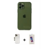MARSİLYAN™- iPhone 12 Pro Max Kılıf Ahenk Doku - Siyah Joko 5D Cam + Shine Kamera Lens - GD