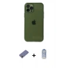 MARSİLYAN™- iPhone 12 Pro Max Kılıf Ahenk Doku - Siyah Joko Magic 5D Cam + Gold Metal Kamera Lens Koruma Cam