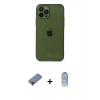 MARSİLYAN™- iPhone 12 Pro Max Kılıf Ahenk Doku - Siyah Joko Magic 5D Cam + Metal Kamera Lens Koruma Cam - KI