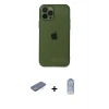 MARSİLYAN™- iPhone 12 Pro Max Kılıf Ahenk Doku - Siyah Joko Magic 5D Cam + Renkli Kamera Lens Koruma Cam - MI