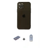 MARSİLYAN™- iPhone 12 Pro Max Kılıf Ahenk Doku - Siyah Joko Magic 5D Cam + Renkli Kamera Lens Koruma Cam - PE