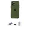 MARSİLYAN™- iPhone 12 Pro Max Kılıf Ahenk Doku - Siyah Joko Magic 5D Cam + Renkli Kamera Lens Koruma Cam - PE