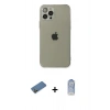 MARSİLYAN™- iPhone 12 Pro Max Kılıf Ahenk Doku - Siyah Joko Magic 5D Cam + Shine Kamera Lens Koruma Cam - GD