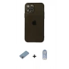 MARSİLYAN™- iPhone 12 Pro Max Kılıf Ahenk Doku - Siyah Joko Magic 5D Cam + Shine Kamera Lens Koruma Cam - GI