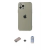 MARSİLYAN™- iPhone 12 Pro Max Kılıf Ahenk Doku - Siyah Joko Magic 5D Cam + Shine Kamera Lens Koruma Cam - SABE