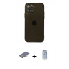 MARSİLYAN™- iPhone 12 Pro Max Kılıf Ahenk Doku - Siyah Joko Magic 5D Cam + Renkli Kamera Lens Koruma Cam - TU
