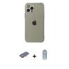 MARSİLYAN™- iPhone 12 Pro Max Kılıf Ahenk Doku - Siyah Joko Magic 5D Cam + Renkli Kamera Lens Koruma Cam - TU