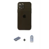 MARSİLYAN™- iPhone 12 Pro Max Kılıf Ahenk Doku - Siyah Joko Magic 5D Cam + Yeşil Renkli Kamera Lens Koruma Cam