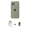 MARSİLYAN™- iPhone 12 Pro Max Kılıf Ahenk Doku - Siyah Joko Magic 5D Hayalet Cam + Shine Kamera Lens - GD