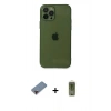 MARSİLYAN™- iPhone 12 Pro Max Kılıf Ahenk Doku - Siyah Joko Magic 5D Hayalet Cam + Metal Kamera Lens Koruma Cam - KI