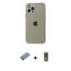 MARSİLYAN™- iPhone 12 Pro Max Kılıf Ahenk Doku - Siyah Joko Magic 5D Hayalet Cam + Shine Kamera Lens Koruma Cam - PE