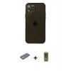 MARSİLYAN™- iPhone 12 Pro Max Kılıf Ahenk Doku - Siyah Joko Magic 5D Hayalet Cam + Renkli Kamera Lens Koruma Cam - SI