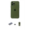 MARSİLYAN™- iPhone 12 Pro Max Kılıf Ahenk Doku - Siyah Joko Magic 5D Hayalet Cam + Renkli Kamera Lens Koruma Cam - SI